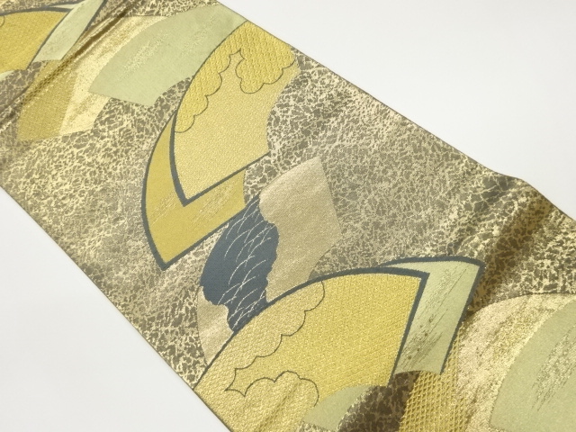 JAPANESE KIMONO / VINTAGE FUKURO OBI / WOVEN GRASS & CLOUD
